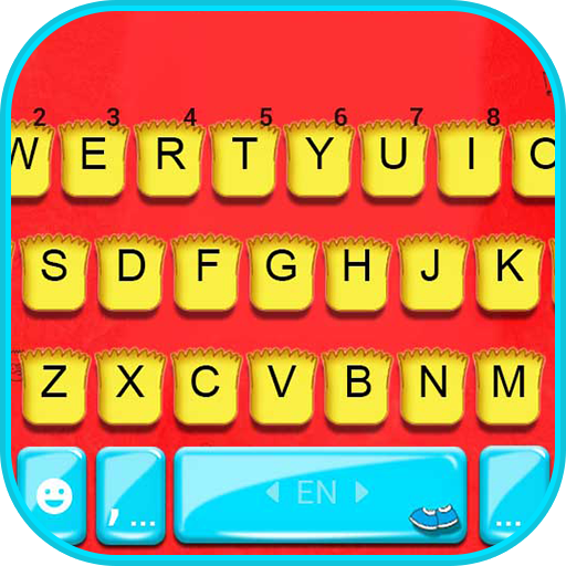 Yellow Cartoon Man Keyboard Th logo