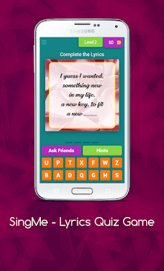 SingMe Guess the Lyrics Quiz - Screenshot 3