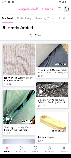 Screenshot of Angela Wolf Patterns