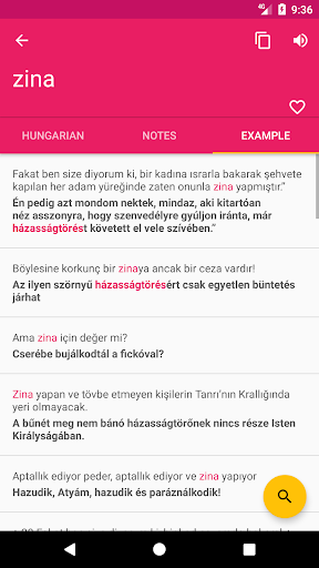 Hungarian Turkish Dictionary Screen 3