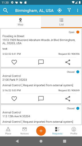 Screenshot of MY BHAM 311