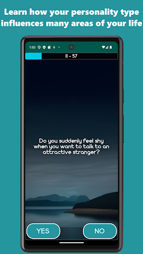 Android application Personality test screenshort