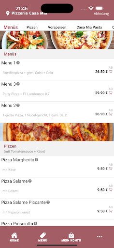 Pizzeria Casa Mia Online