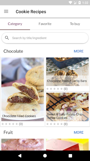 Android application Cookie Recipes screenshort
