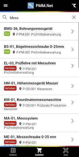 Android application Gauge Management PMM.Net screenshort