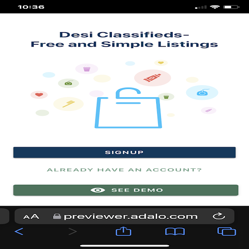 Android application Desi Classifieds screenshort