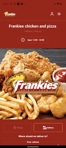 Android application Frankies Chicken and Pizza screenshort