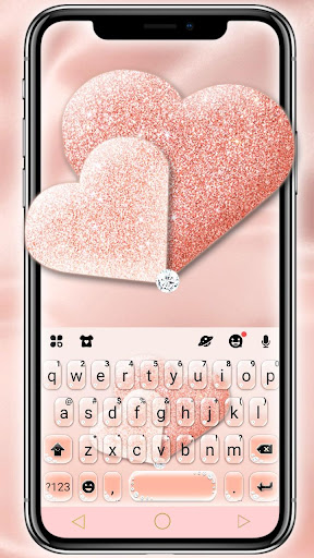 Glitter Rose Gold Hearts Keybo Screenshot 1 - AppWisp.com