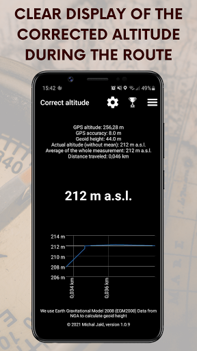 Correct altitude (geoid correc Screen 3