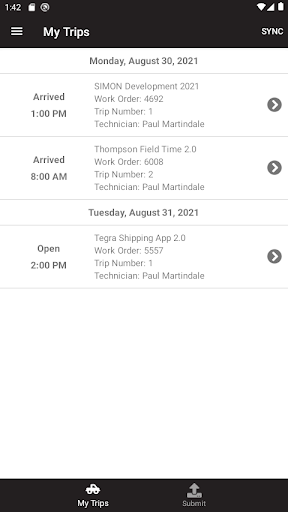 Thompson Field Time Screen 3
