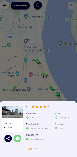 Android application Bench Nearby screenshort