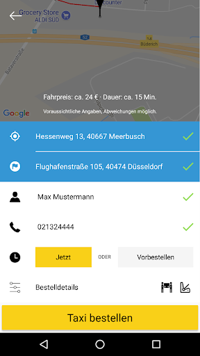 Taxi Meerbusch Screen 2