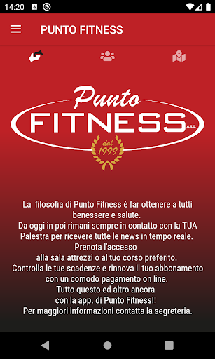 Android application Punto Fitness screenshort