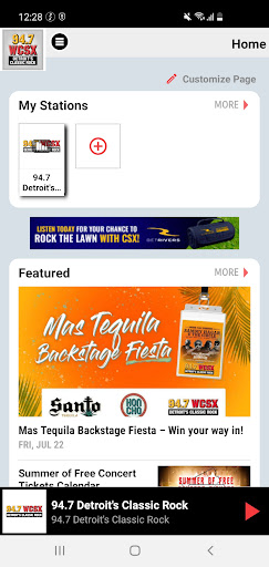 Android application 94.7 WCSX screenshort