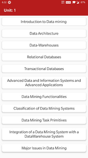 Android application Data mining & Data Warehousing screenshort