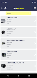 Ảnh chụp màn hình CineLenses