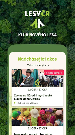 Android application Klub nového lesa screenshort