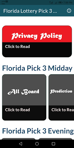 Florida Lottery Pick 3 Predict Screen 2