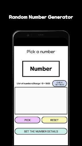 Android application Random Number Generator screenshort
