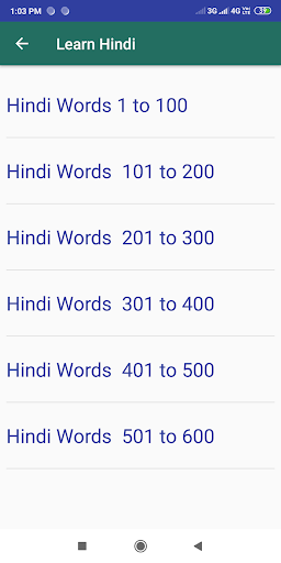 Learn Hindi through English Screen 3