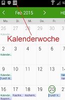 screenshot of calendar week in status bar