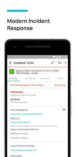 Android application Splunk On-Call screenshort