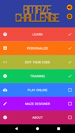 Android application aMazeChallenge screenshort