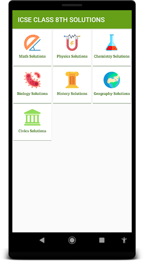 Android application ICSE CLASS 8 SOLUTION screenshort