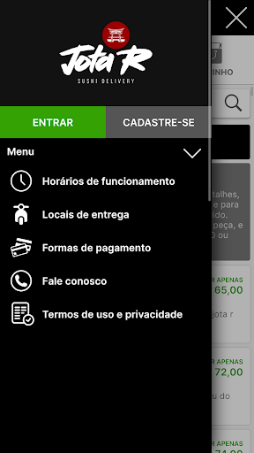 Android application Jota R Sushi Delivery screenshort