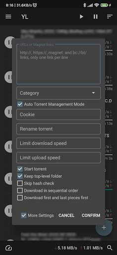 qBittorrent Remote Lite Screen 2