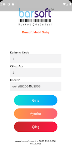 Android application Barsoft Mobil Satış screenshort