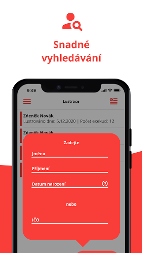 Vyhledávání Exekucí Screen 2