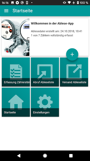Android application Zählerablesung screenshort