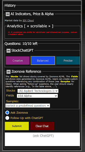Zoonova: Stock AI Analytics Screen 2