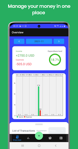 Expense tracker app Screen 2