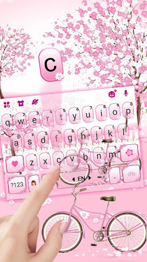 Sakura Bicycle Keyboard Theme Screen 2