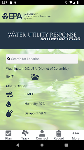 Android application EPA's Response on the Go Plus screenshort