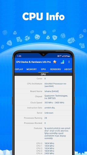 Android application CPU Device & Hardware Info Pro screenshort