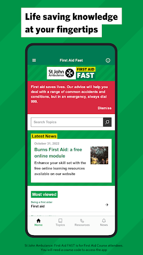 SJA First Aid Fast Screen 2