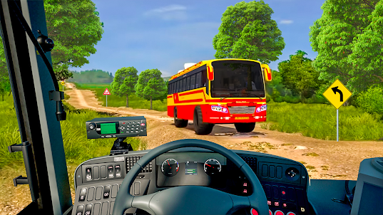 Off road uphill mountain Bus