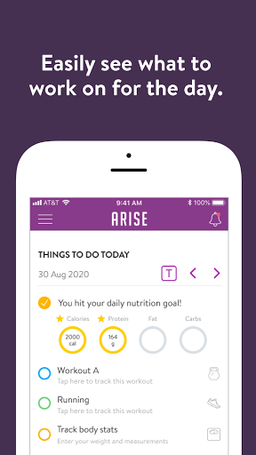 Android application Arise Fitness Online screenshort