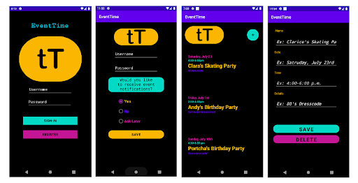 Android application EventTime screenshort