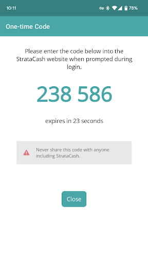 Android application StrataCash Authenticator screenshort