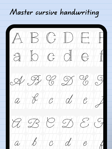 Screenshot of Cursive Handwriting Practice