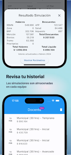 Simulador Sueldo Docente Chile Screen 3