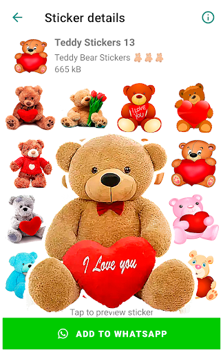 Android application Teddy Bear Stickers screenshort