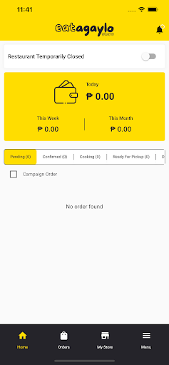 Android application eatagaylo merchant screenshort