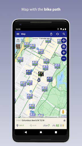 Android application NY City Bikes screenshort