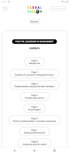 Android application POSITIVE LEADERSHIP IN MANAGE screenshort
