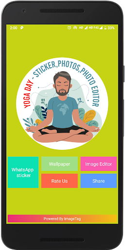 Android application Yoga day sticker - 2023 screenshort